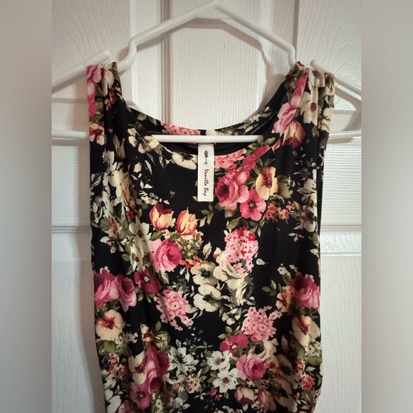 Vanilla Bay Floral Sleeveless Dress - Black and Pink - Picture 3 of 5